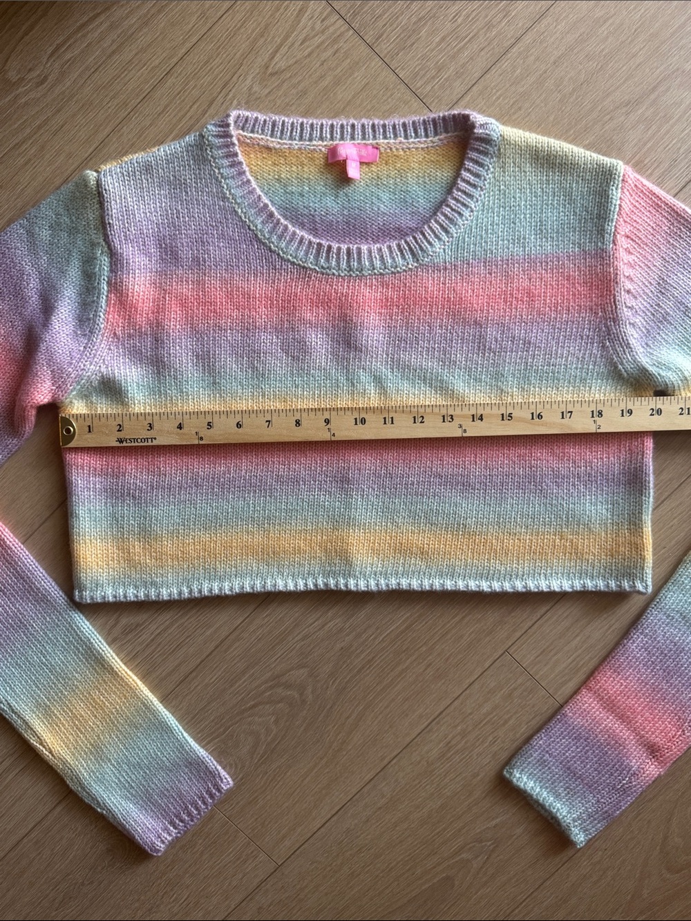 Dolls Kill Sugar Thrillz Rainbow Sadie Hawkins Striped Sweater Size M - Picture 8 of 11